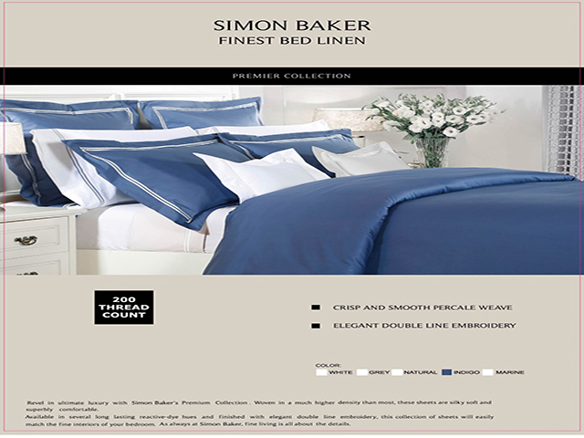 T200 COTON DOUBLE STITCHD DUVET COVER INDIGO - Copy